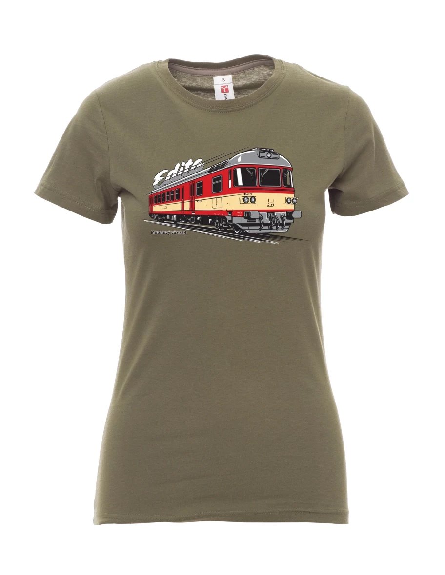 Damski t-shirt khaki Wagon silnikowy 854