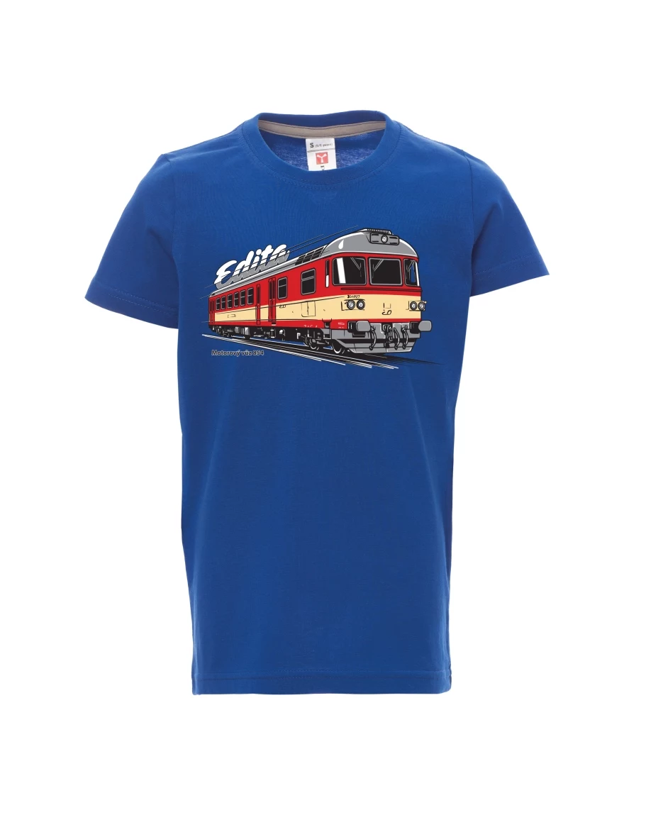 Dziecięcy t-shirt niebieski Wagon silnikowy 854
