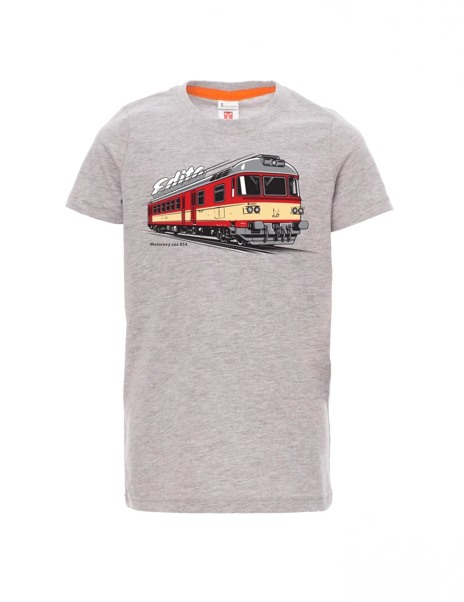 Dziecięcy t-shirt szary melange Wagon silnikowy 854