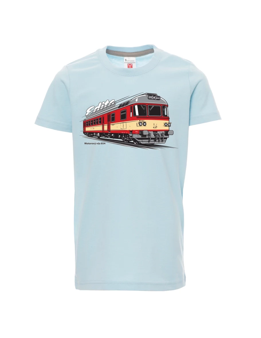 Dziecięcy t-shirt niebieski Wagon silnikowy 854