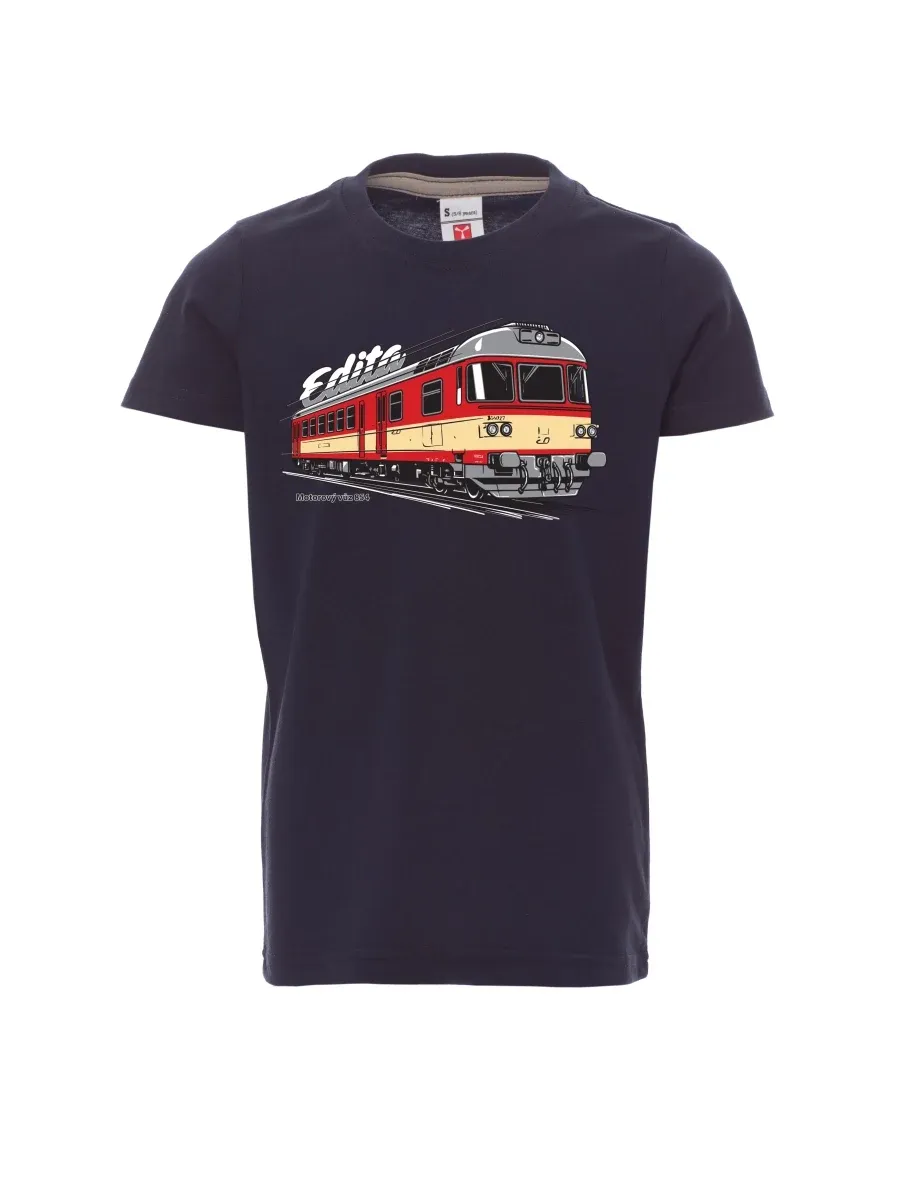 Dziecięcy t-shirt navy Wagon silnikowy 854