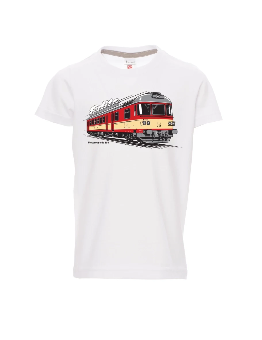 Dziecięcy t-shirt biały Wagon silnikowy 854