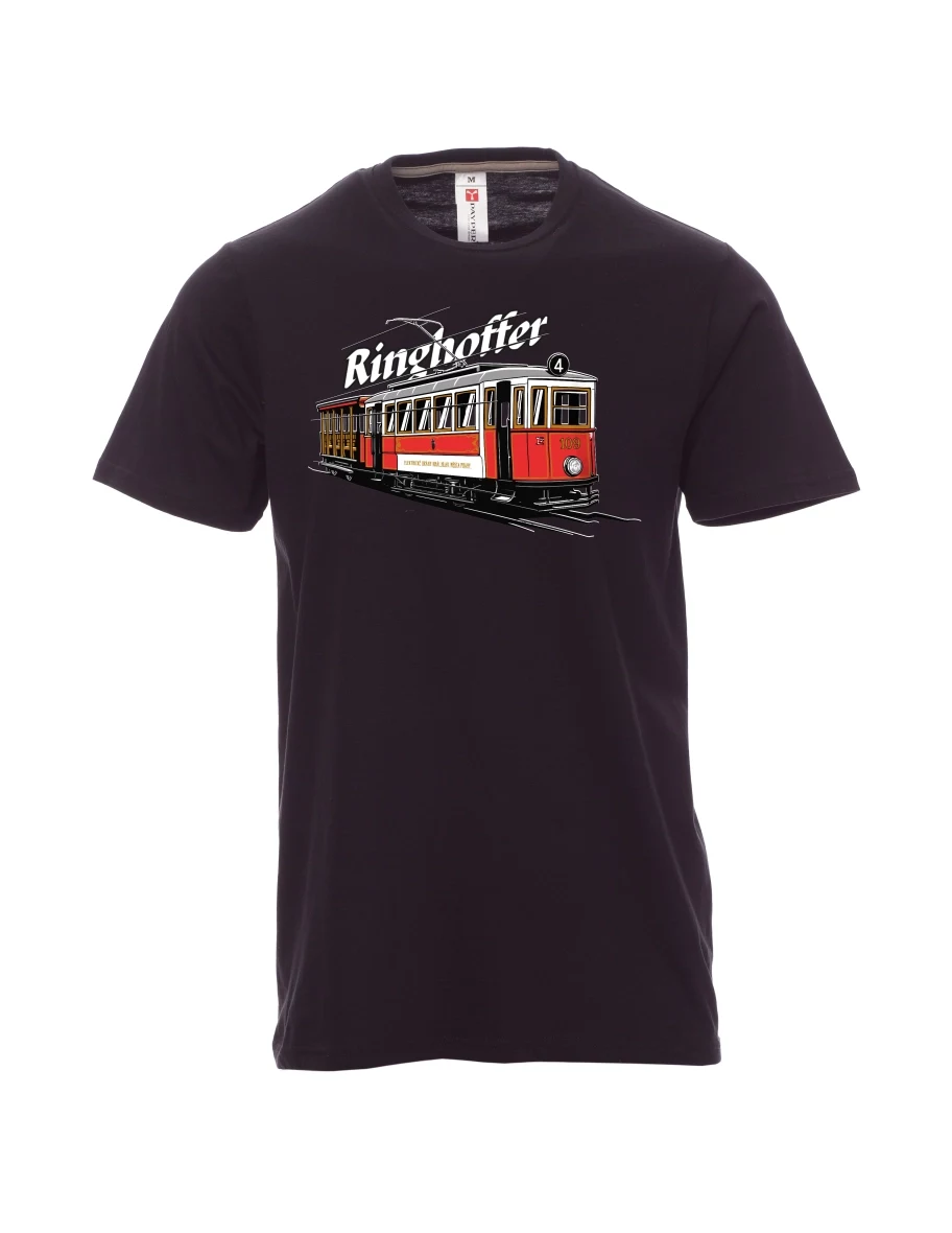 Męski t-shirt czarny Tramwaj Ringhoffer