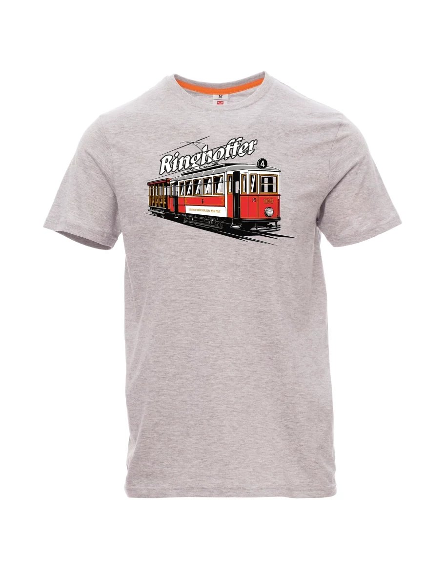 Męski t-shirt szary melanż Tramwaj Ringhoffer