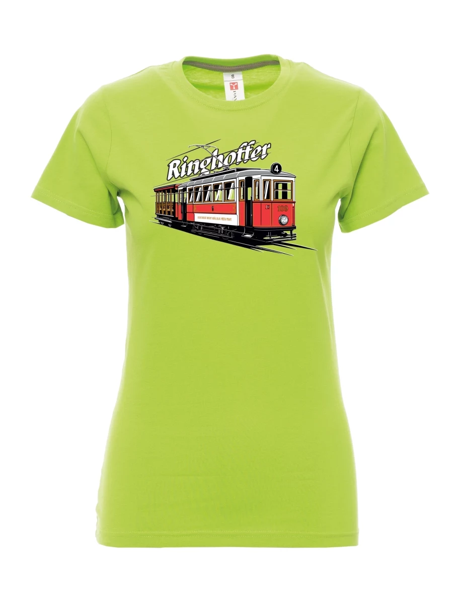 Damski t-shirt limetkowy Tramwaj Ringhoffer