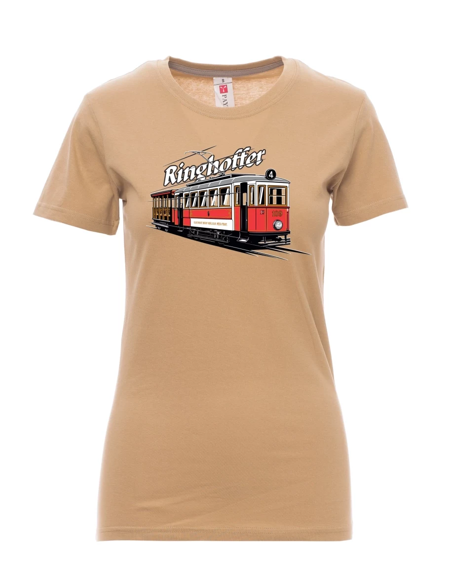Damski t-shirt brązowy Tramwaj Ringhoffer