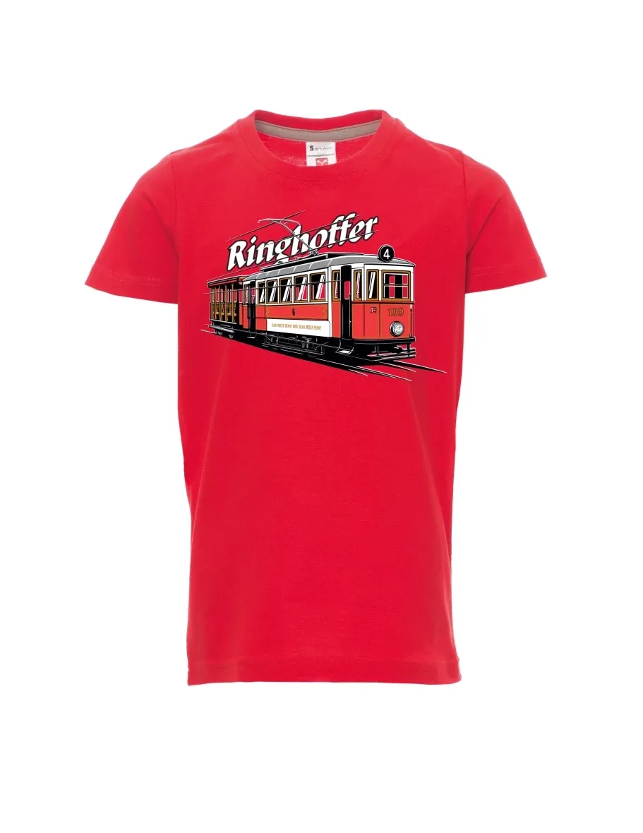 Dziecięcy t-shirt czerwony Tramwaj Ringhoffer