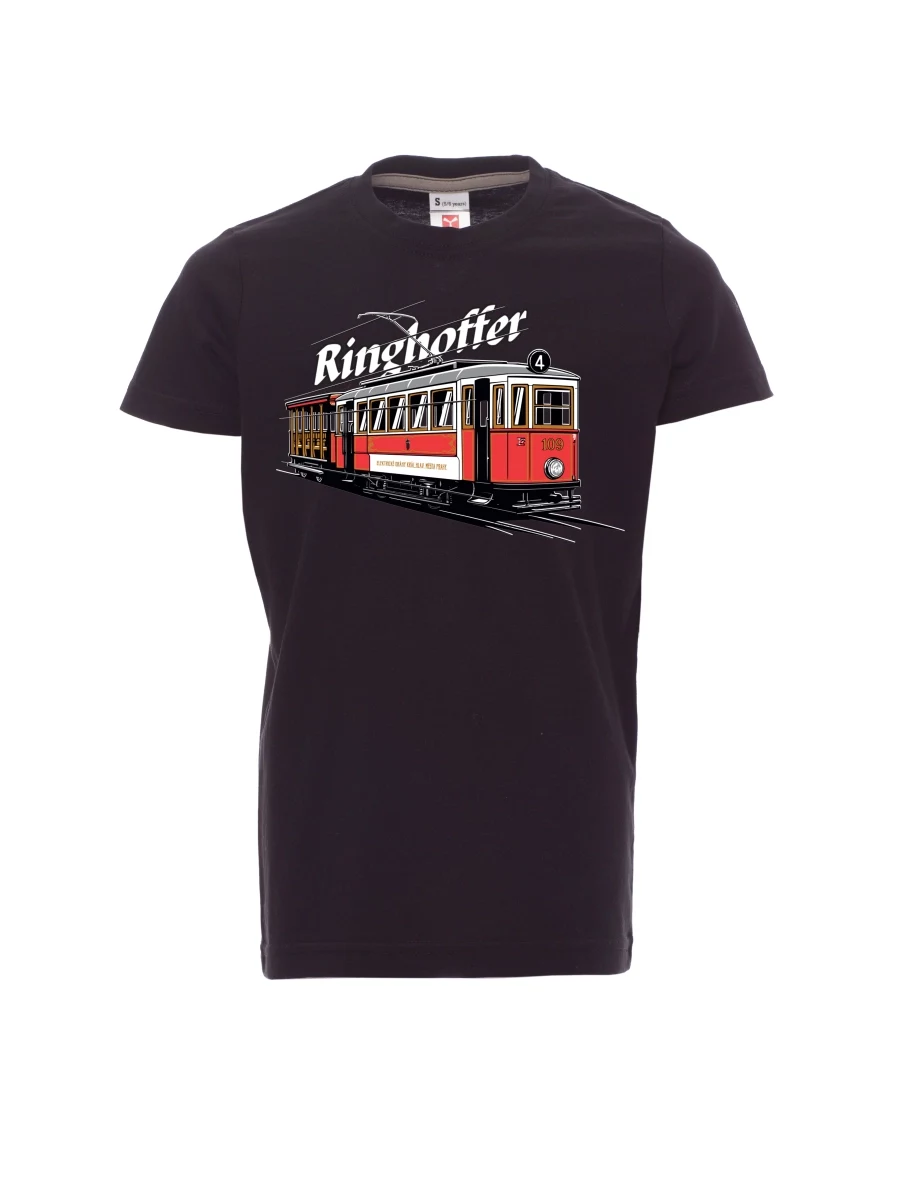 Dziecięcy t-shirt czarny Tramwaj Ringhoffer