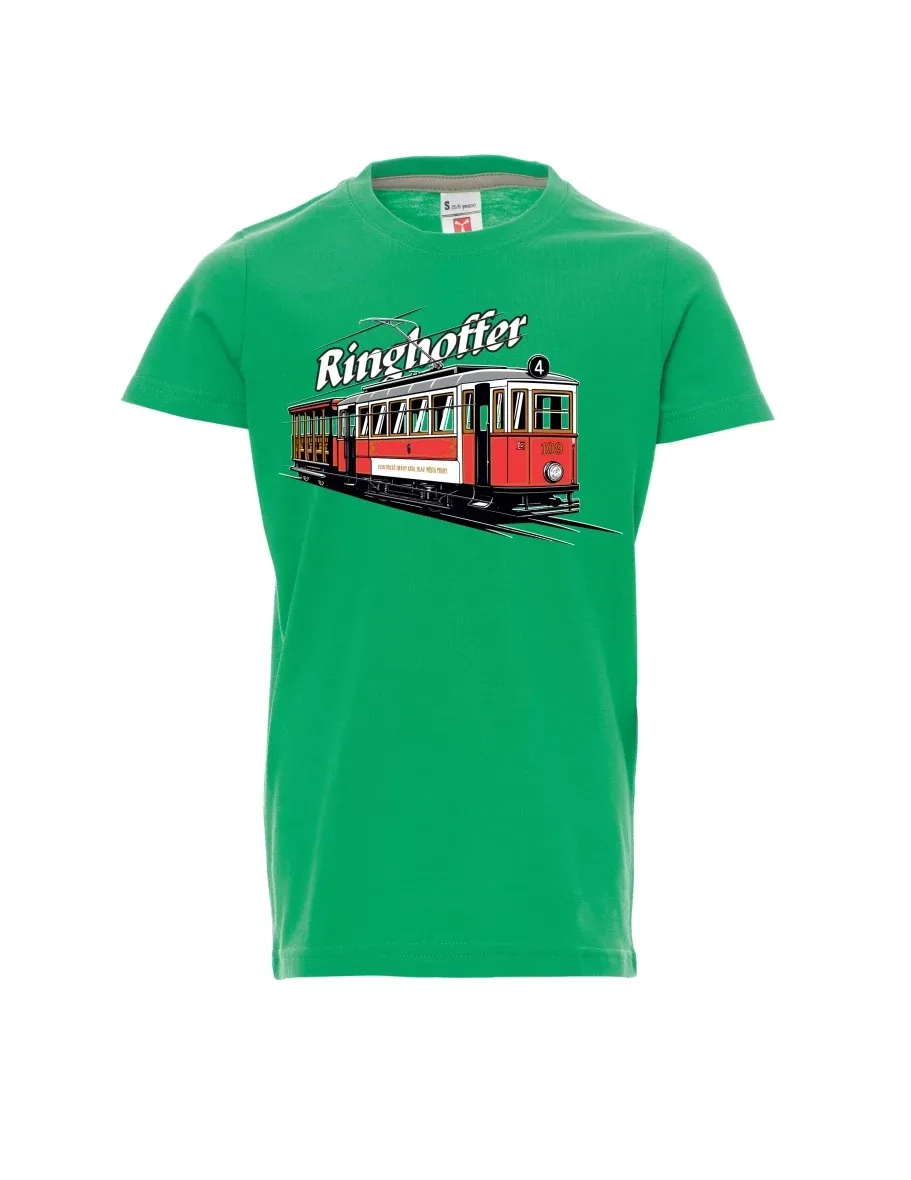 Dziecięcy t-shirt zielony Tramwaj Ringhoffer