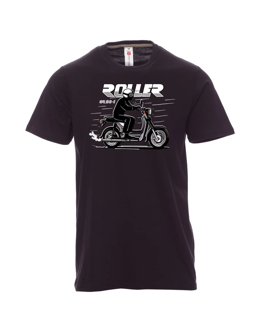 Męski t-shirt czarny Skuter SR 50/1 Roller