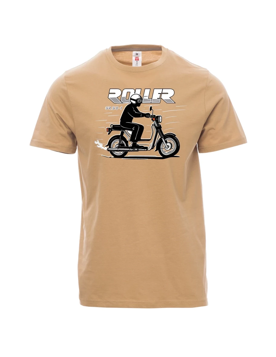 Męski t-shirt brązowy Skuter SR 50/1 Roller