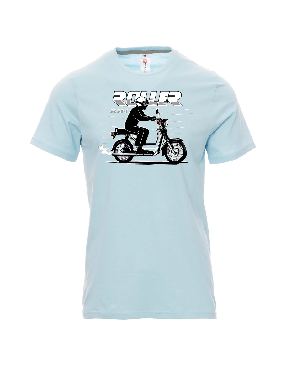 Męski t-shirt jasno niebieski Skuter SR 50/1 Roller
