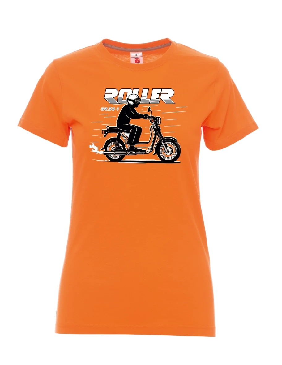 Damski t-shirt pomarańczowy Skuter SR 50/1 Roller