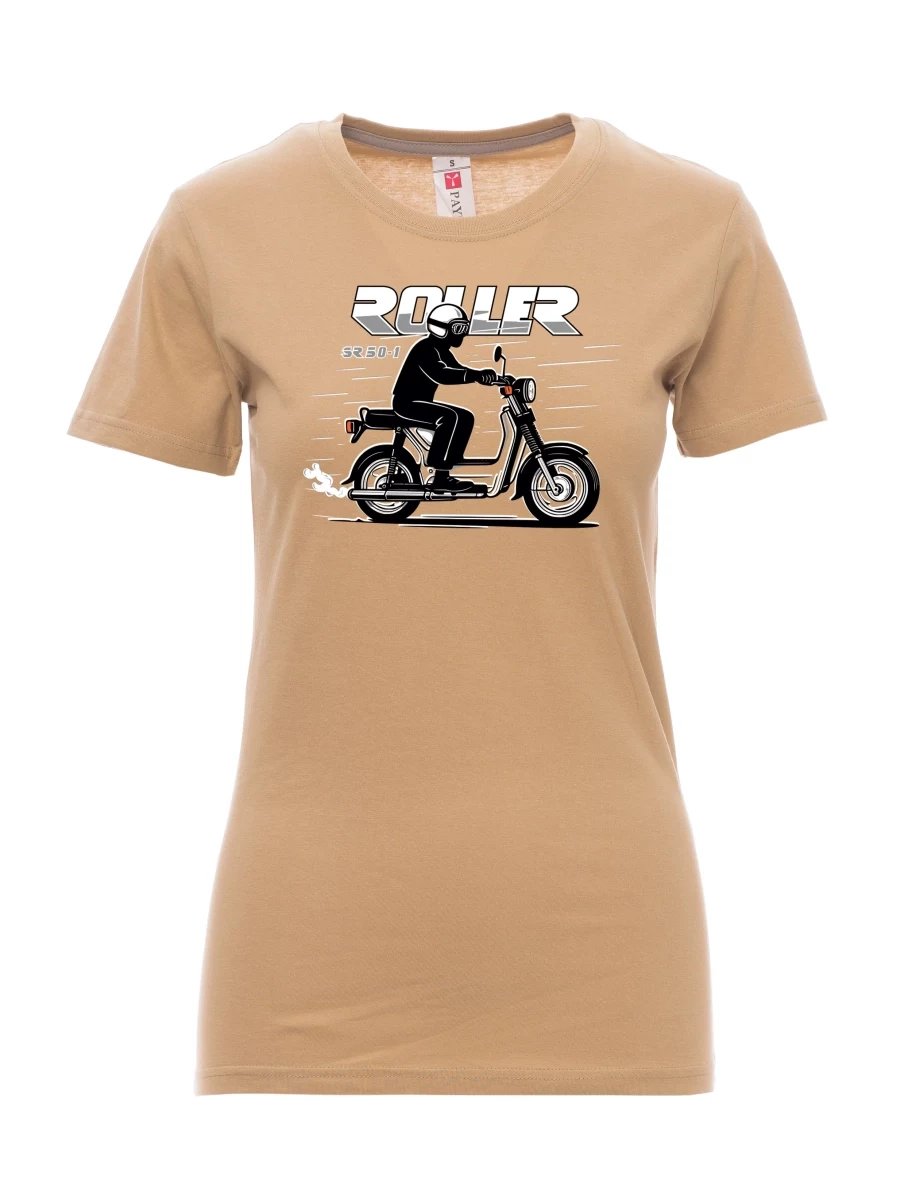 Damski t-shirt brązowy Skuter SR 50/1 Roller