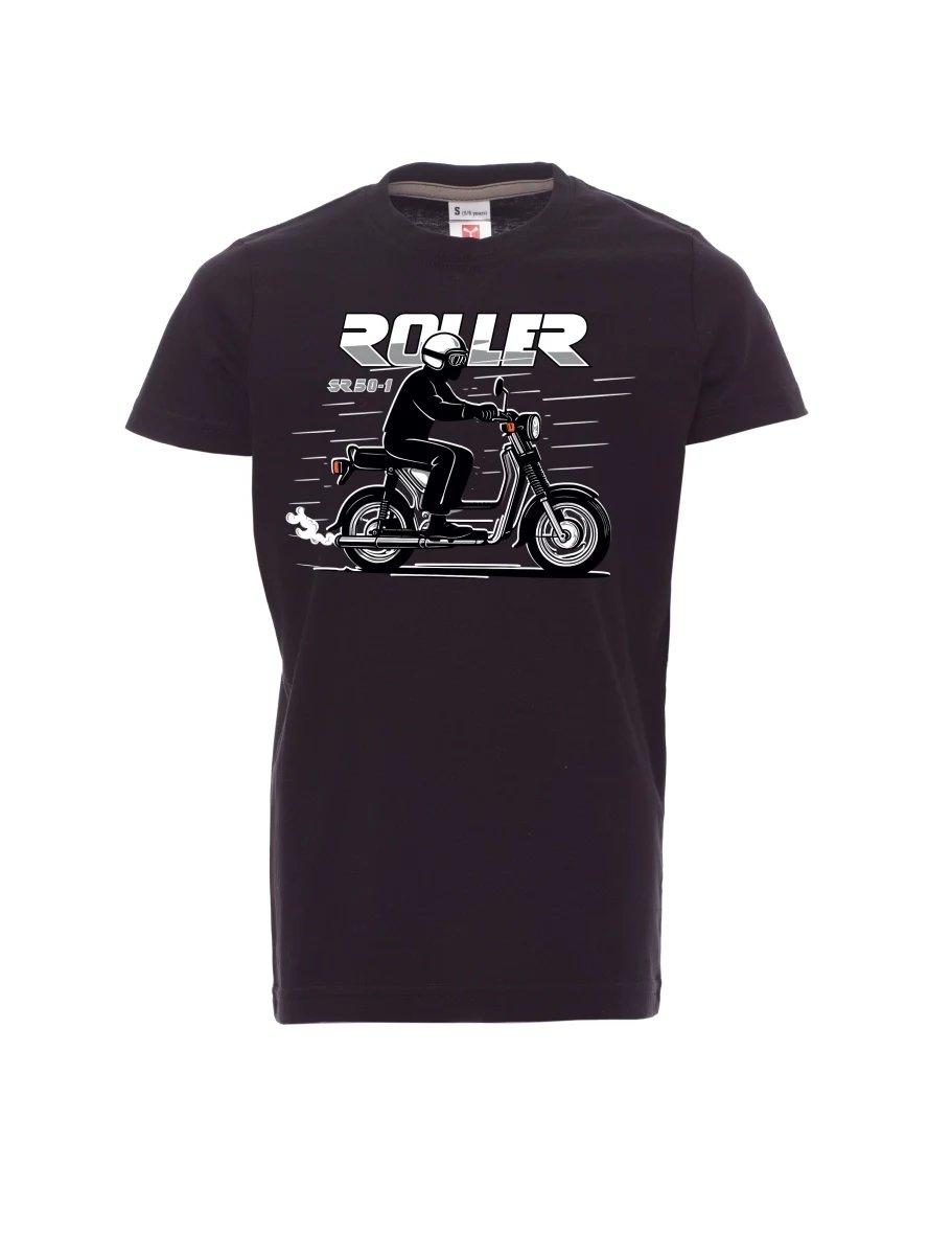 Dziecięcy t-shirt czarny Skuter SR 50/1 Roller