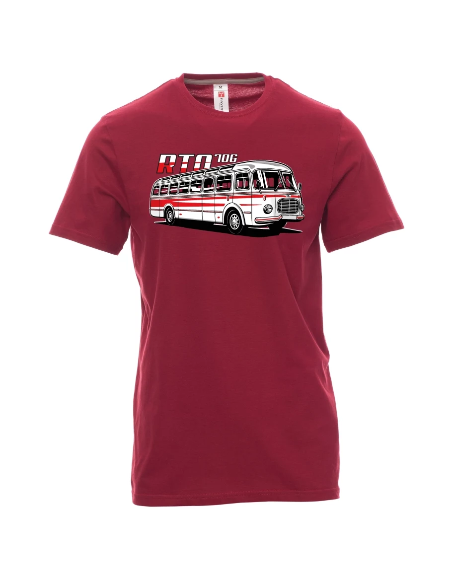Męski t-shirt czerwony Autobus RTO 706
