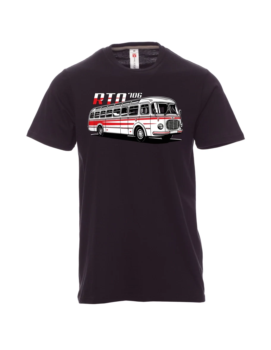 Męski t-shirt czarny Autobus RTO 706