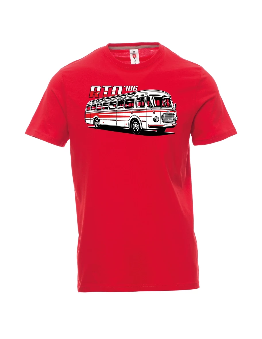 Męski t-shirt czerwony Autobus RTO 706