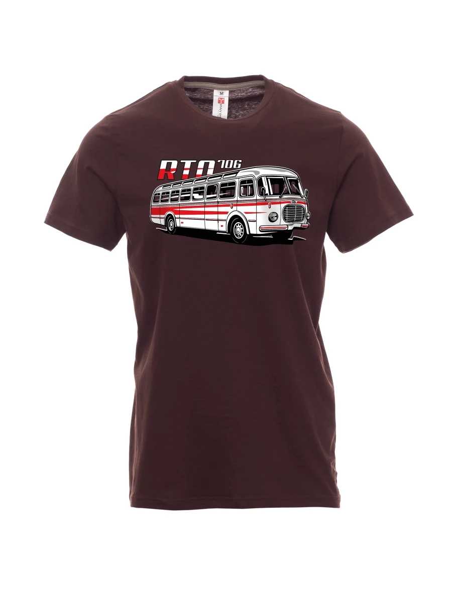 Męski t-shirt ciemny brąz Autobus RTO 706