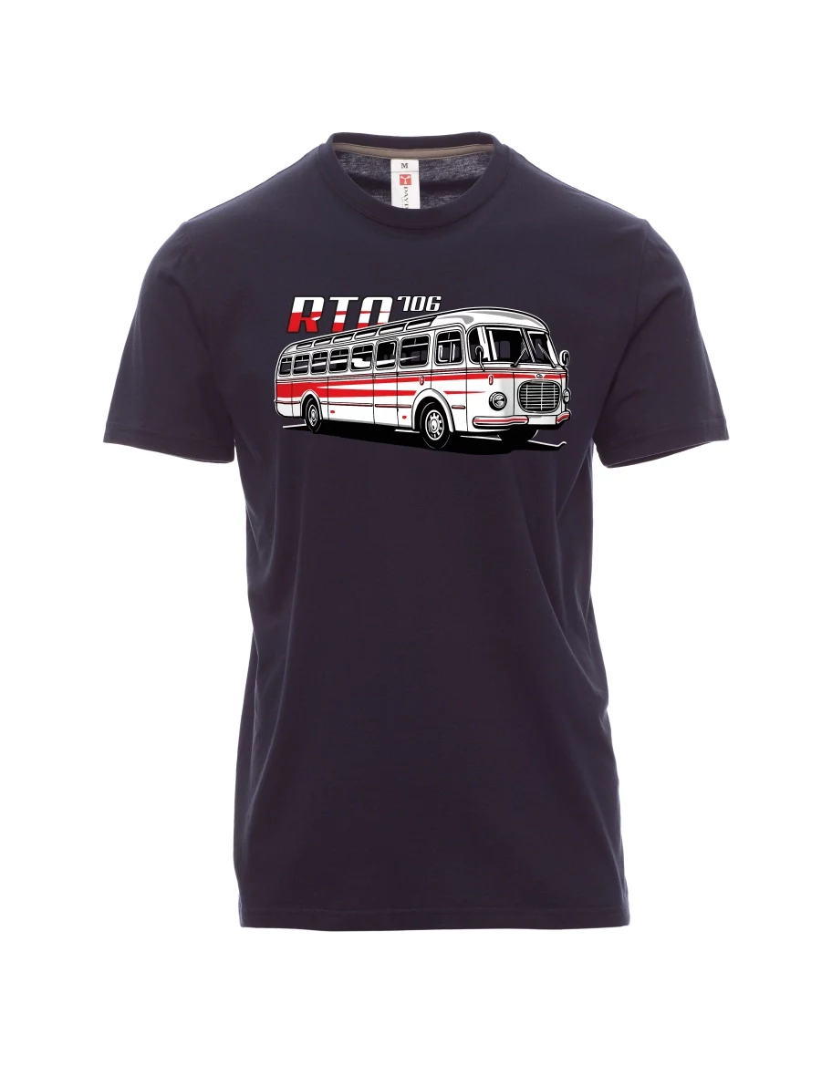 Męski t-shirt marynarka wojenna Autobus RTO 706