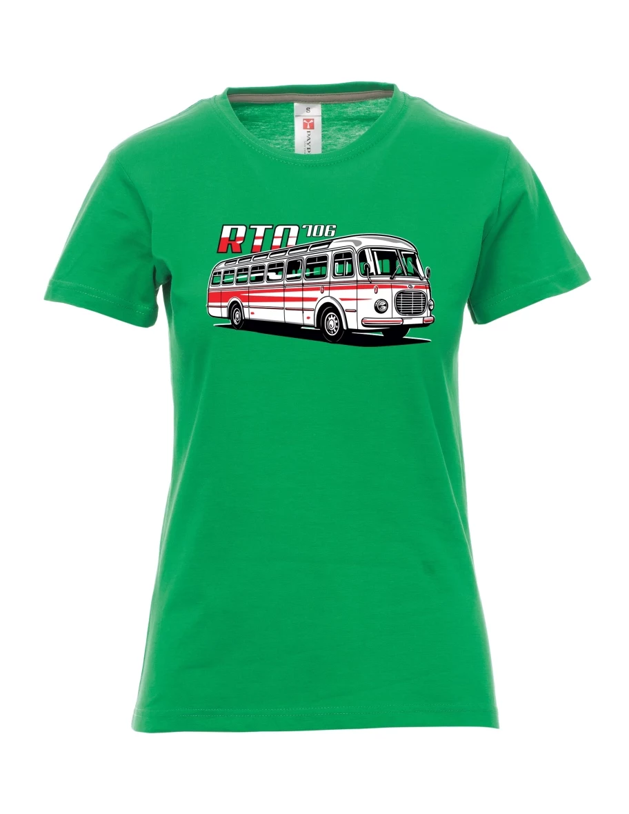 Damski t-shirt zielony Autobus RTO 706