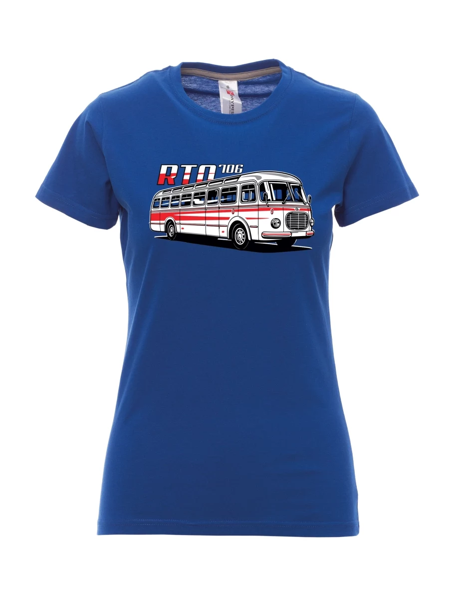 Damski t-shirt królewski niebieski Autobus RTO 706