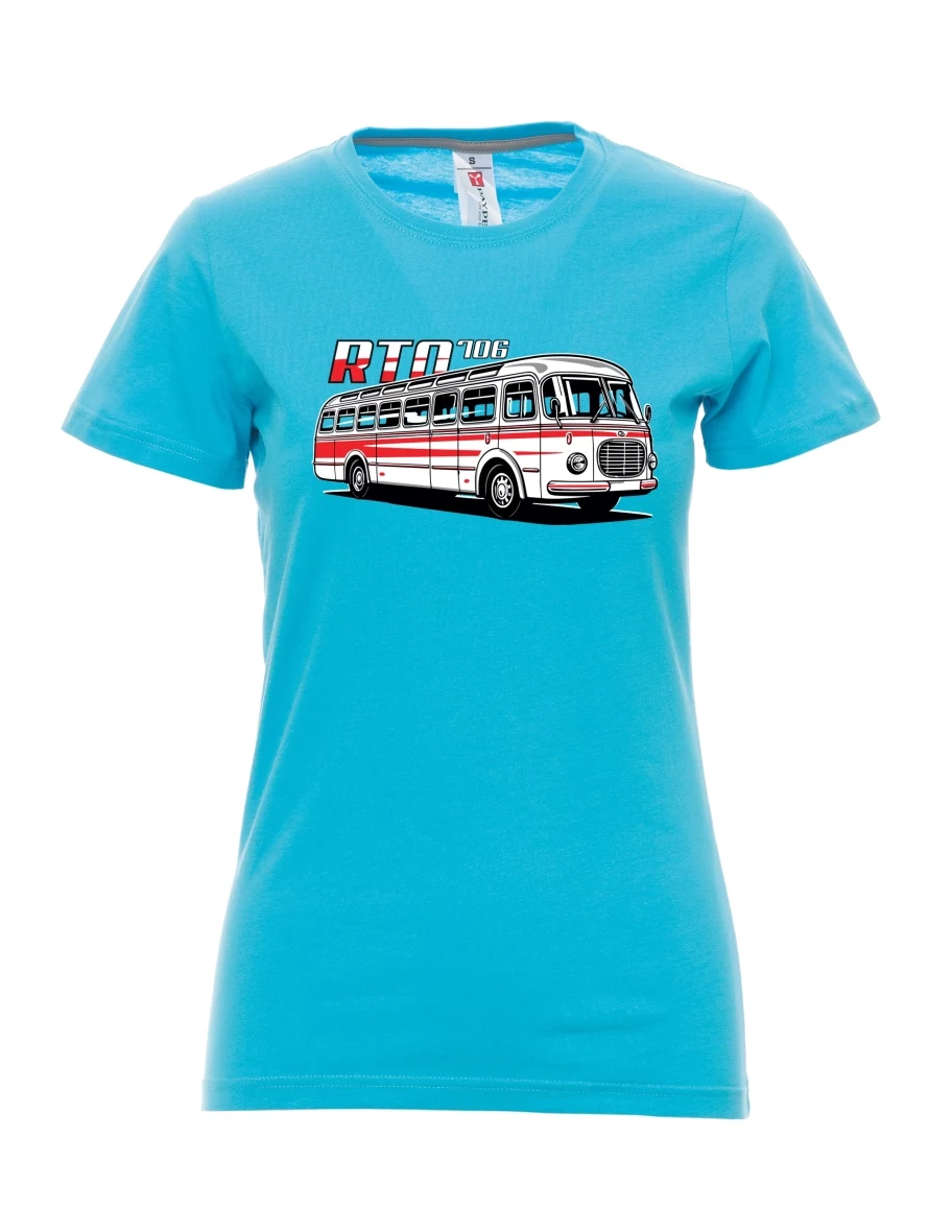 Damski t-shirt turkusowy Autobus RTO 706
