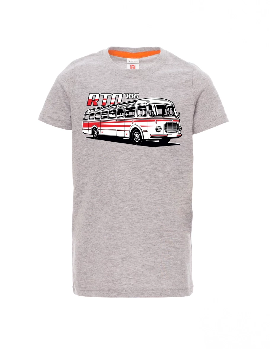 Dziecięcy t-shirt szary melange Autobus RTO 706