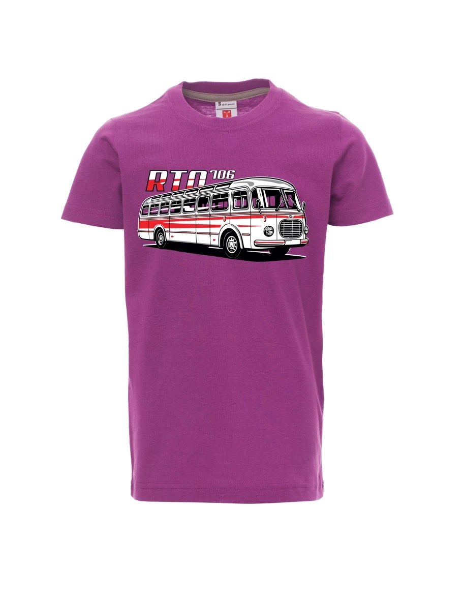 Dziecięcy t-shirt purpurowy Autobus RTO 706