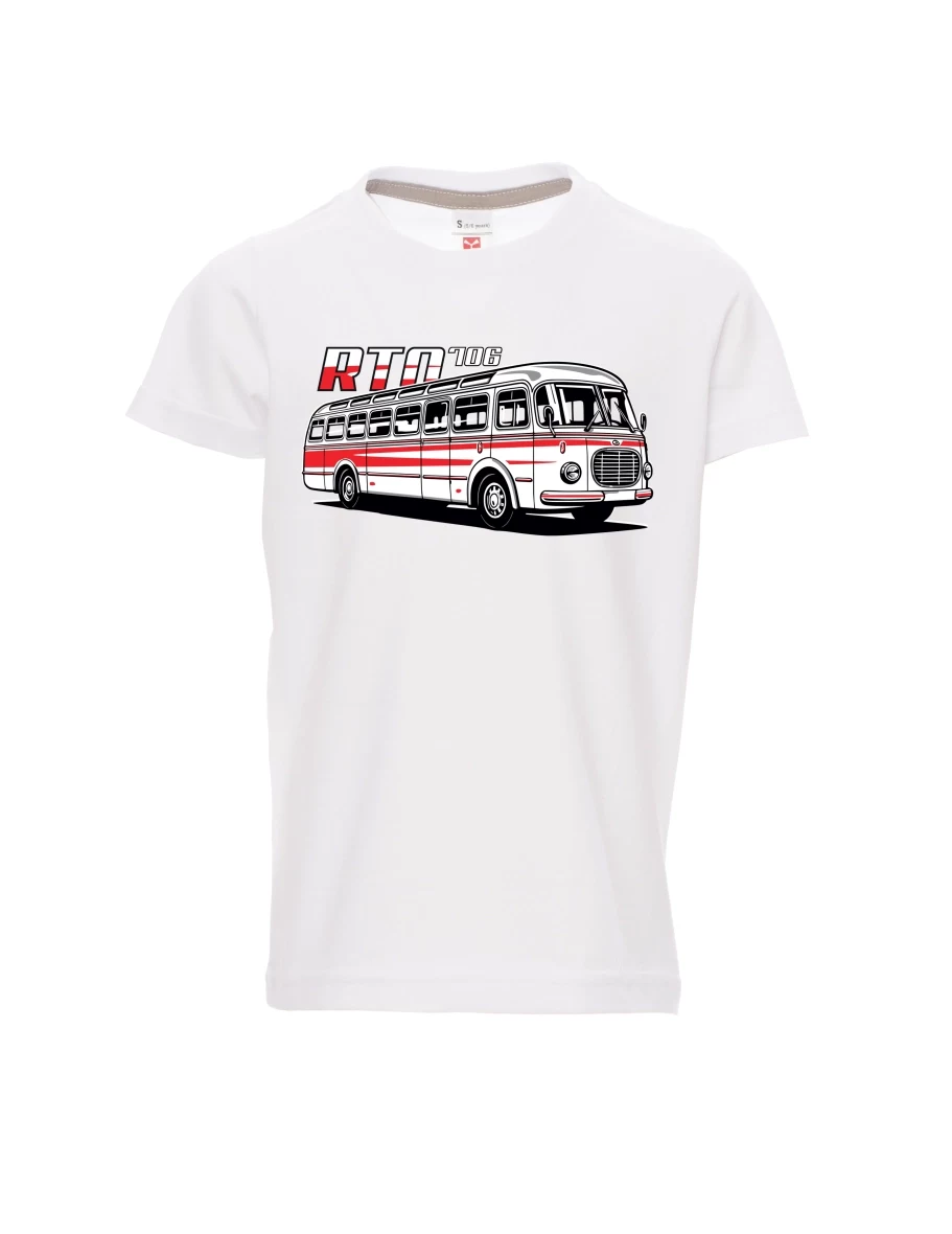Dziecięcy t-shirt biały Autobus RTO 706
