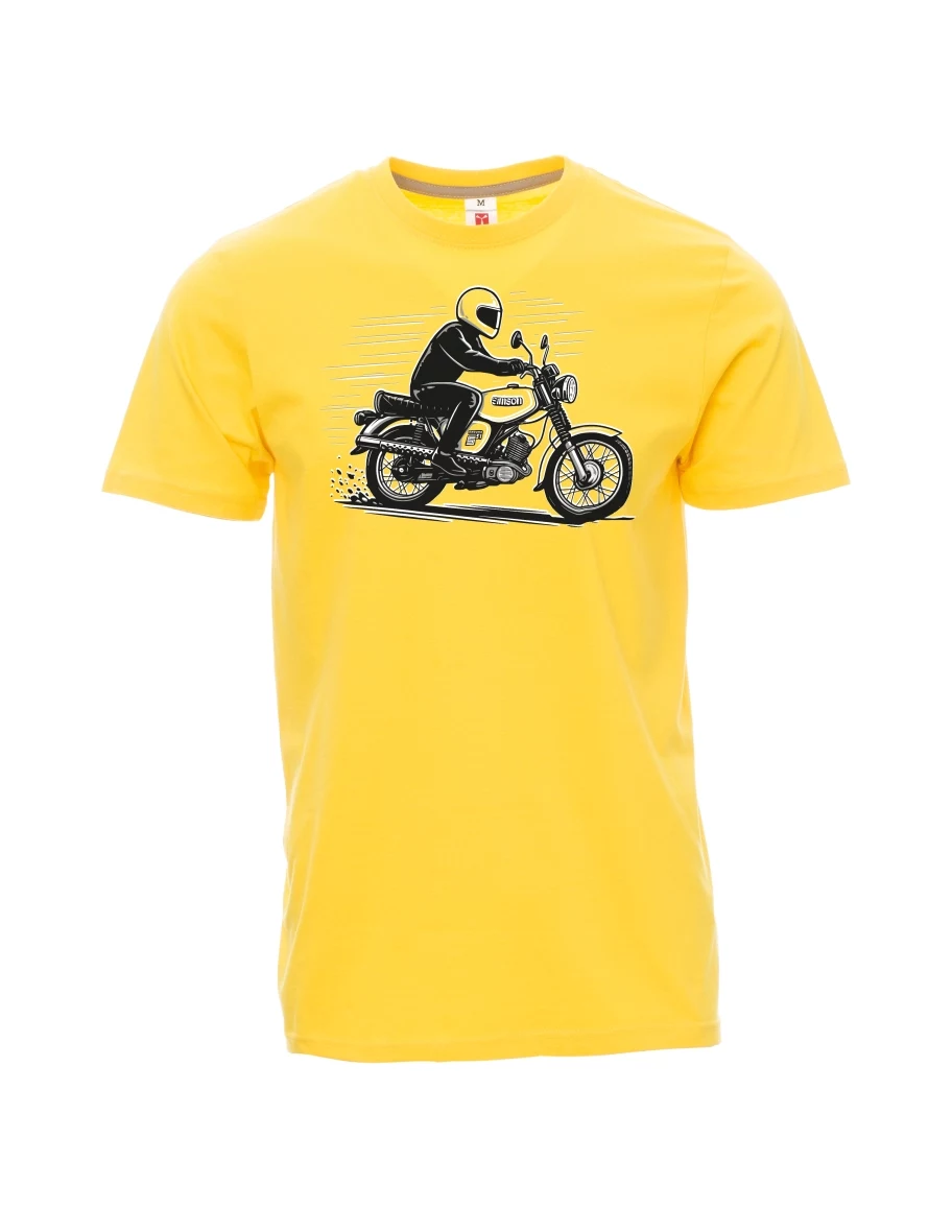 Męski t-shirt żółty Motocykl Enduro S51
