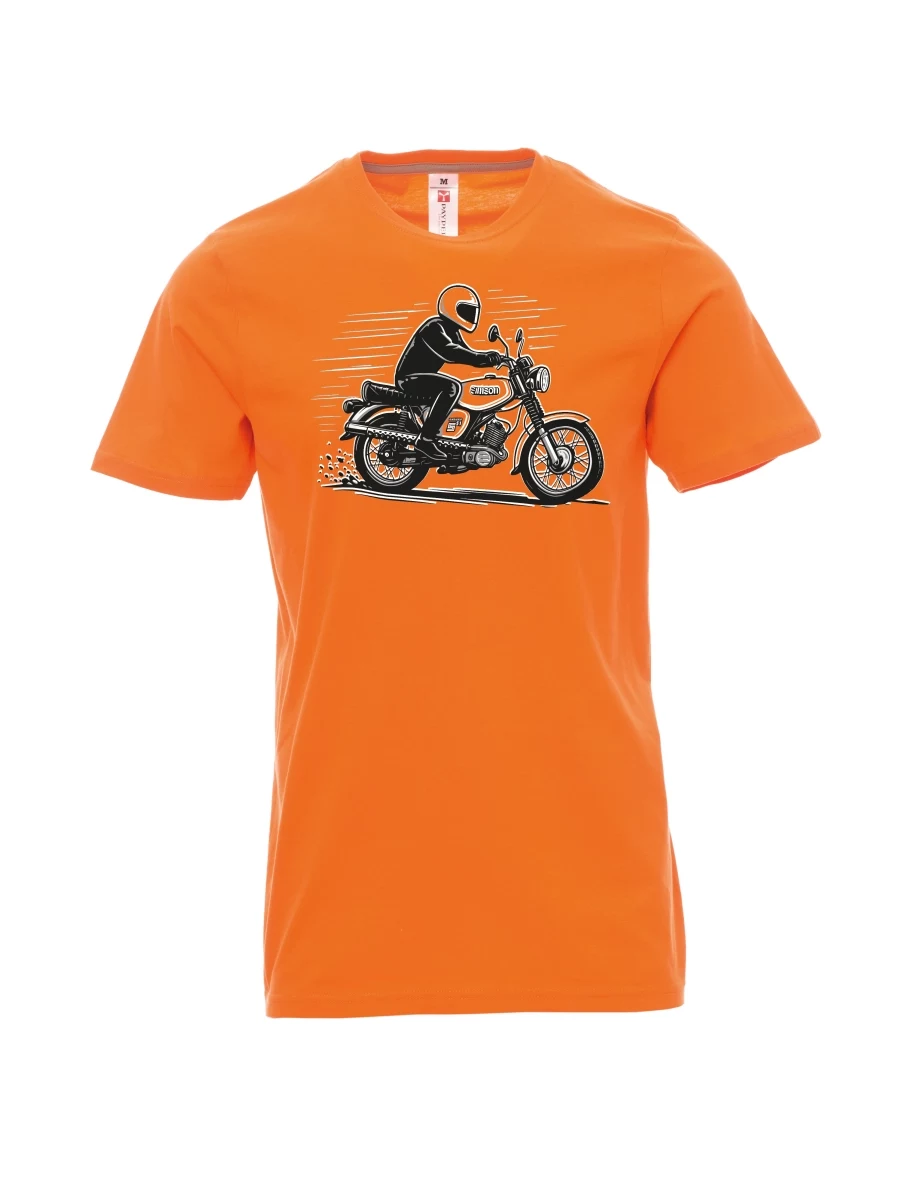 Męski t-shirt pomarańczowy Motocykl Enduro S51