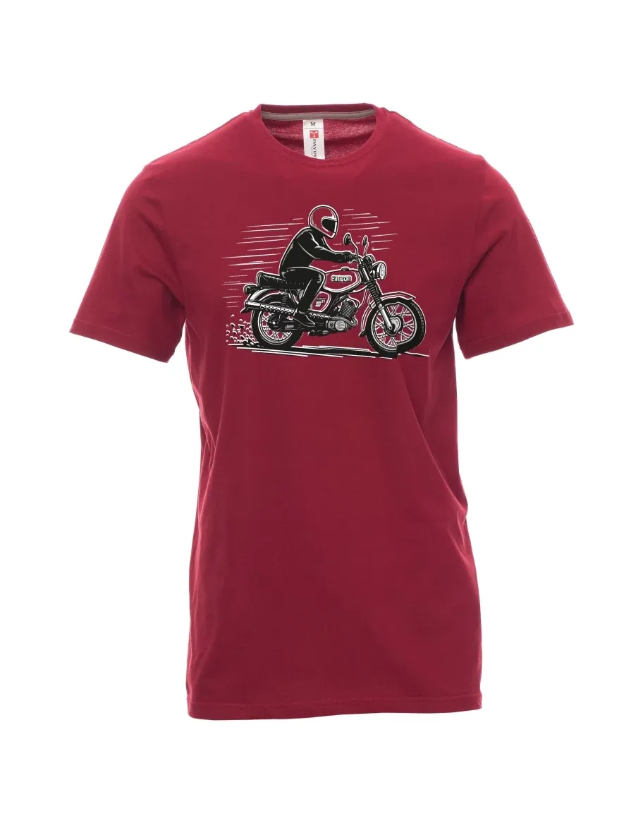 Męski t-shirt czerwony Motocykl Enduro S51
