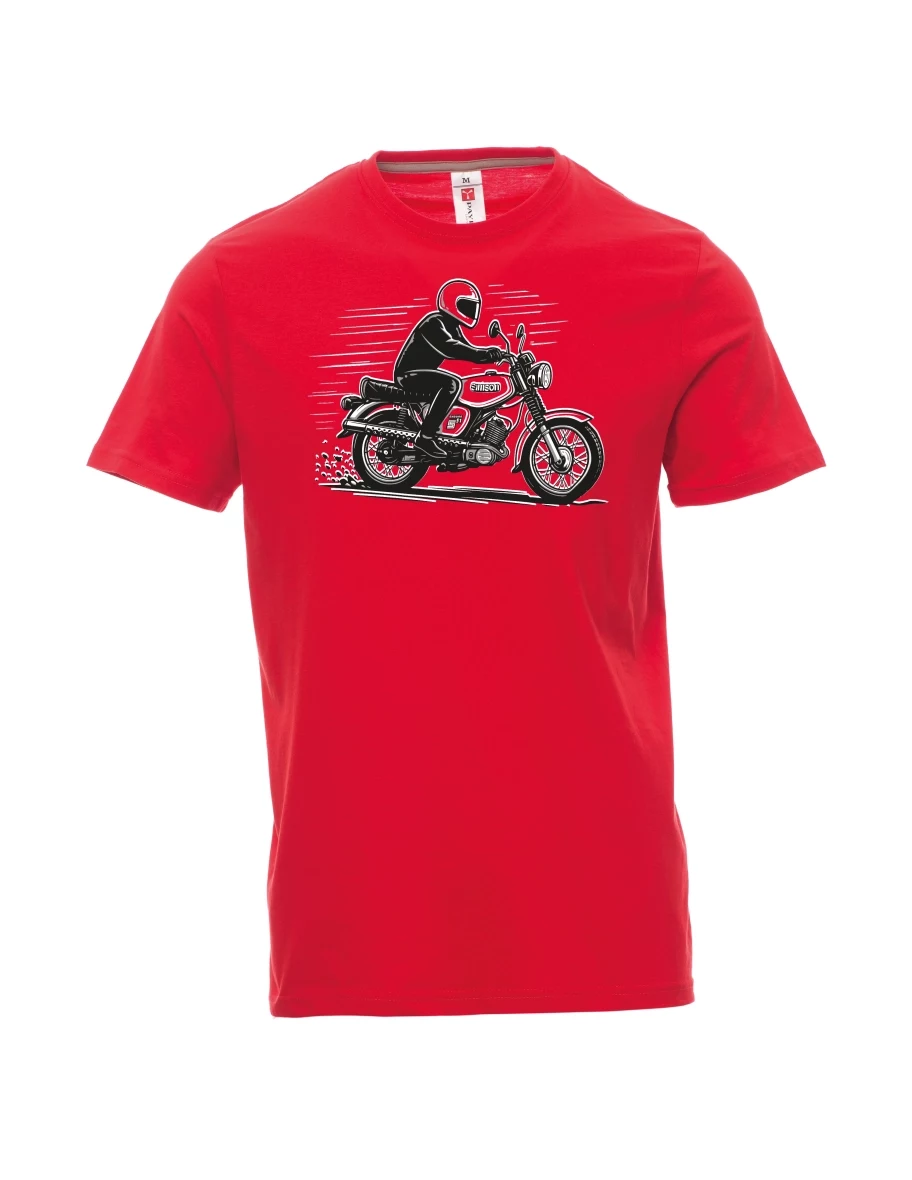 Męski t-shirt czerwony Motocykl Enduro S51
