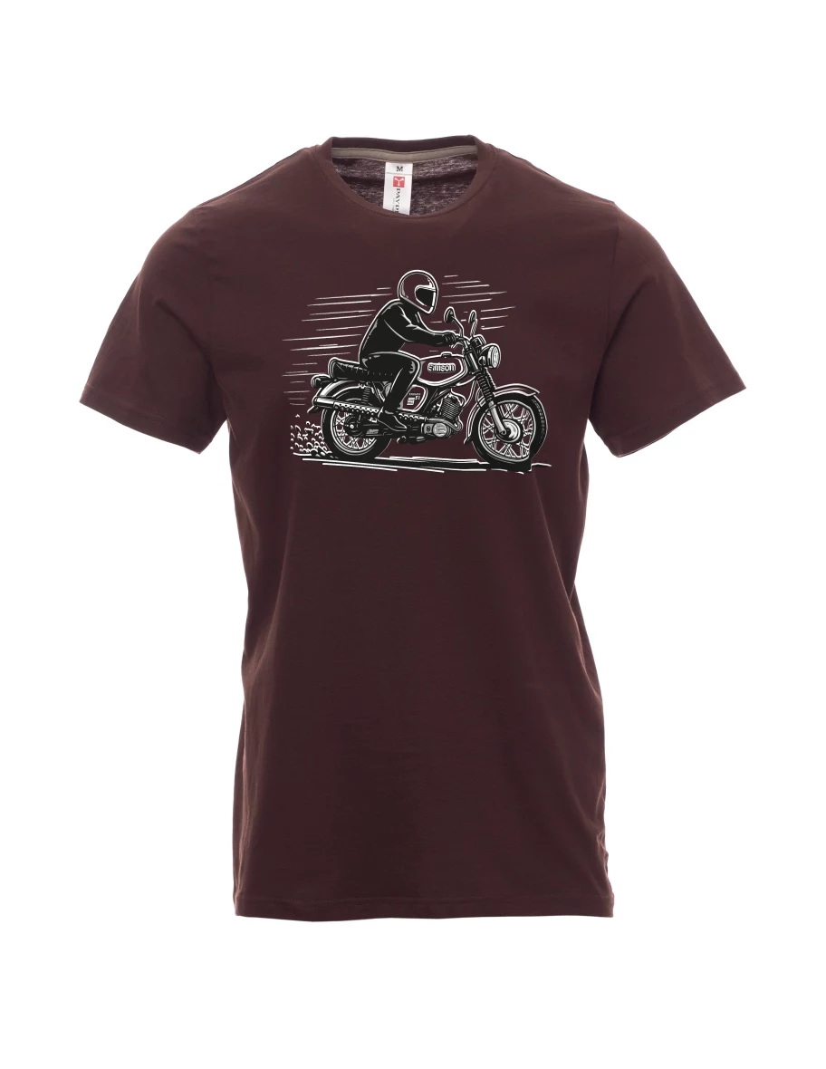 Męski t-shirt ciemny brąz Motocykl Enduro S51