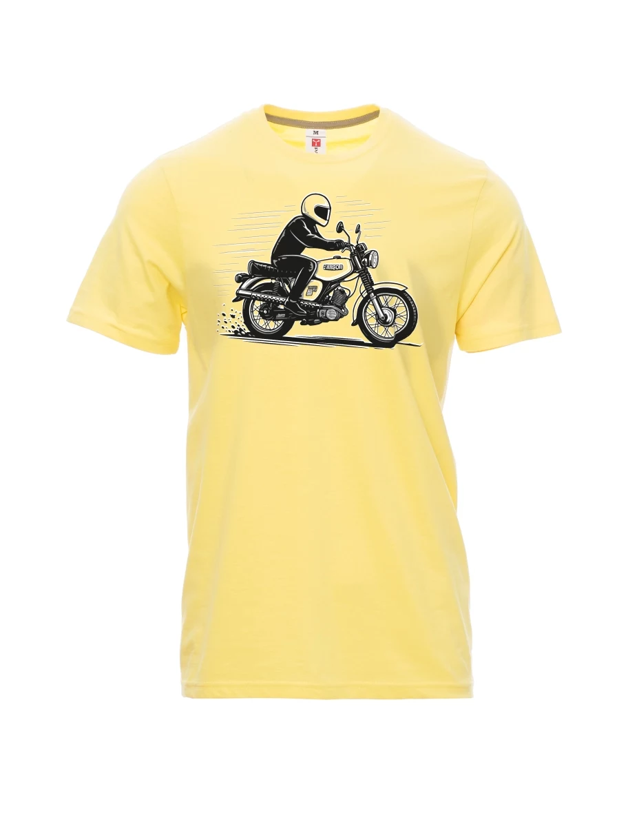 Męski t-shirt jasny zółty Motocykl Enduro S51