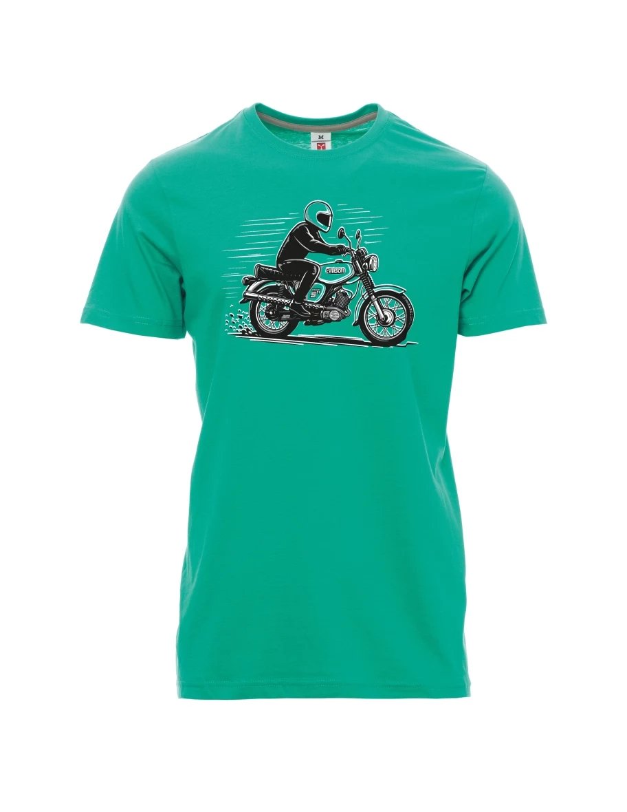 Męski t-shirt szmaragdy Motocykl Enduro S51