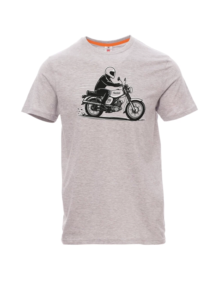 Męski t-shirt szary melanż Motocykl Enduro S51