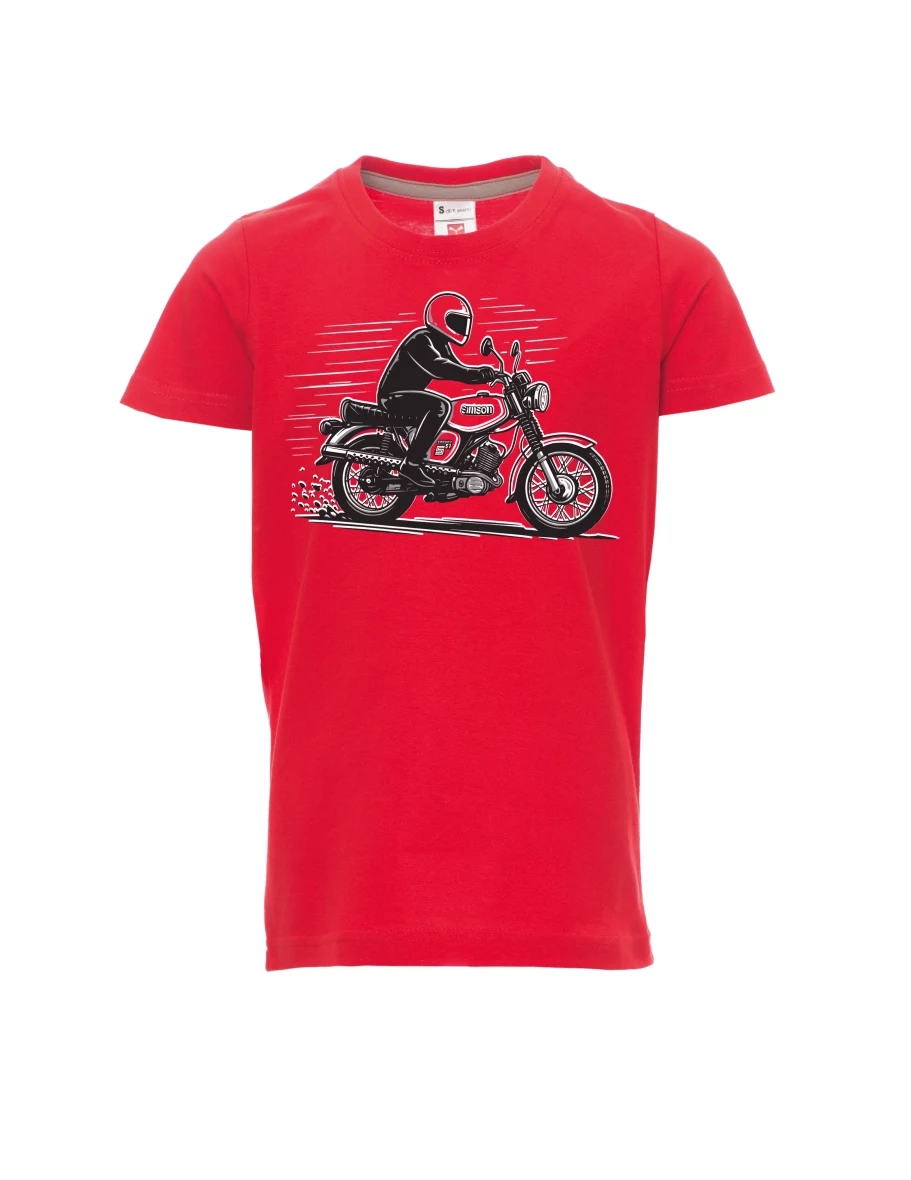 Dziecięcy t-shirt czerwony Motocykl Enduro S51