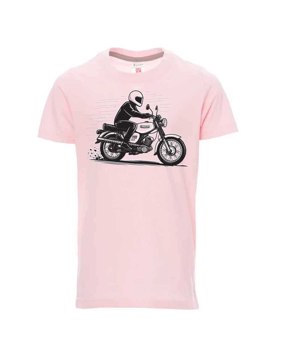 Dziecięcy t-shirt jasno różowy Motocykl Enduro S51