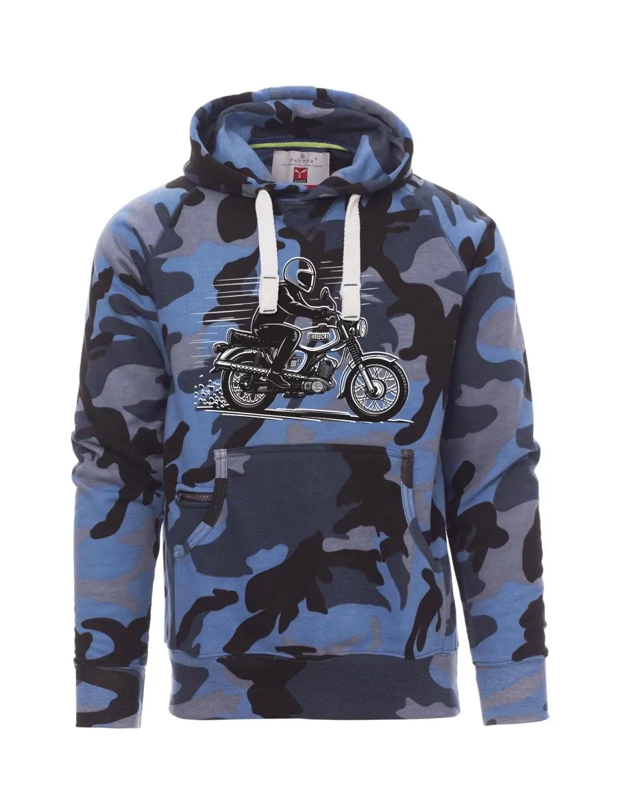 Męska bluza kamuflaż niebieski  Motocykl Enduro S51