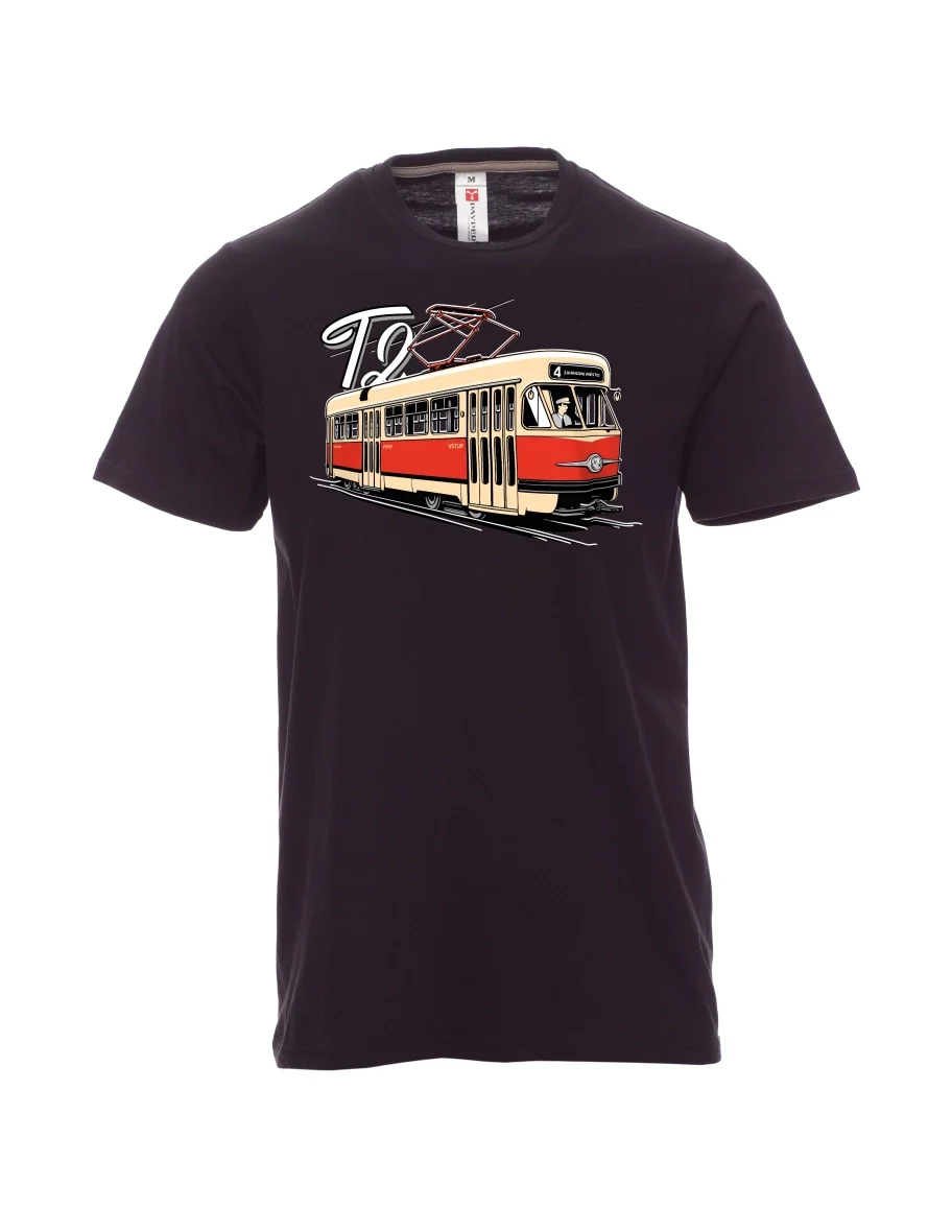 Męski t-shirt czarny Tramwaj T2