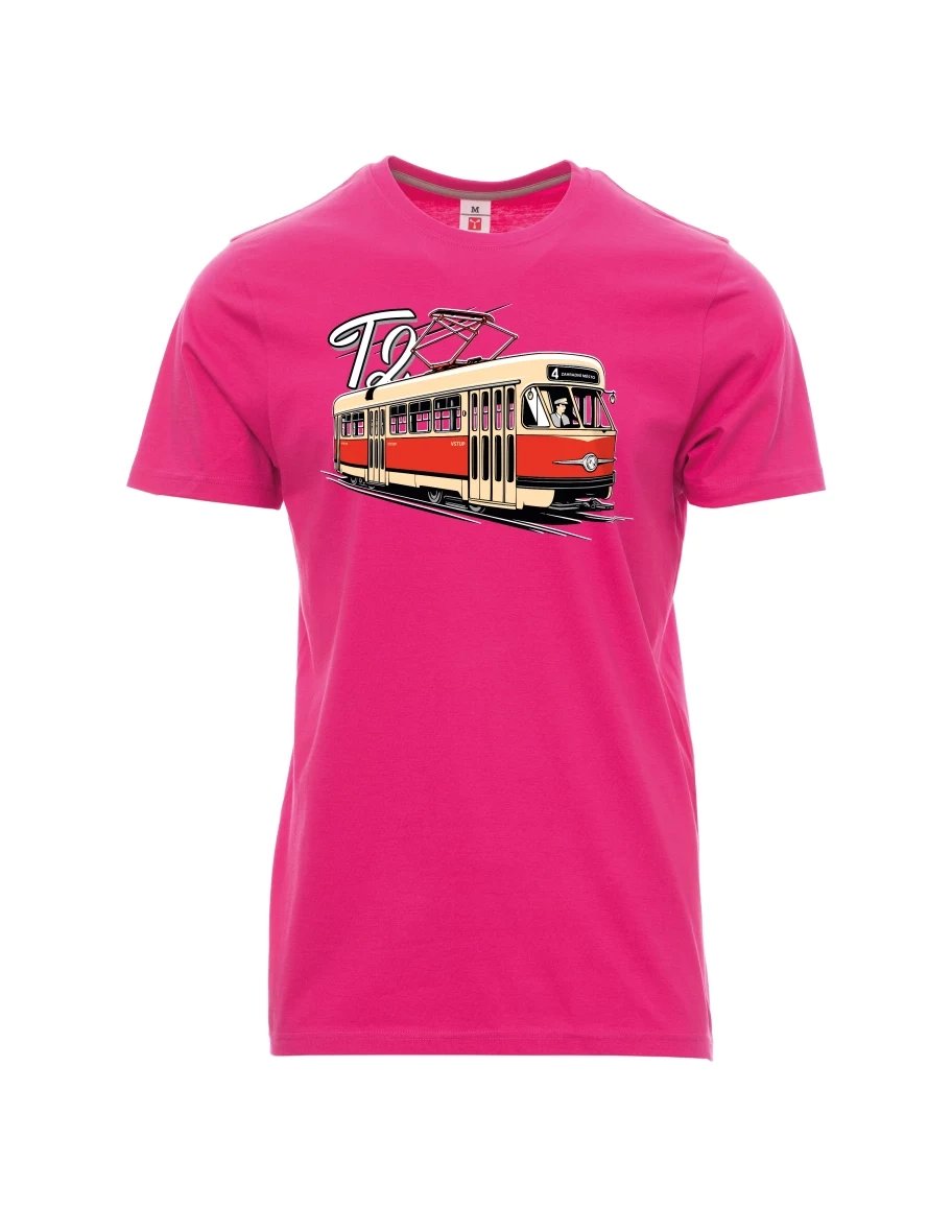 Męski t-shirt różowy Tramwaj T2