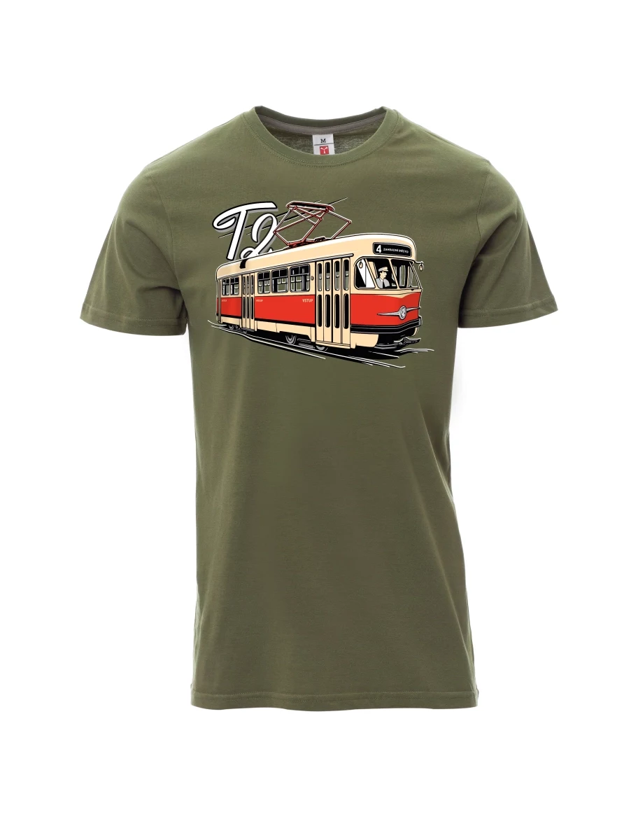 Męski t-shirt khaki Tramwaj T2