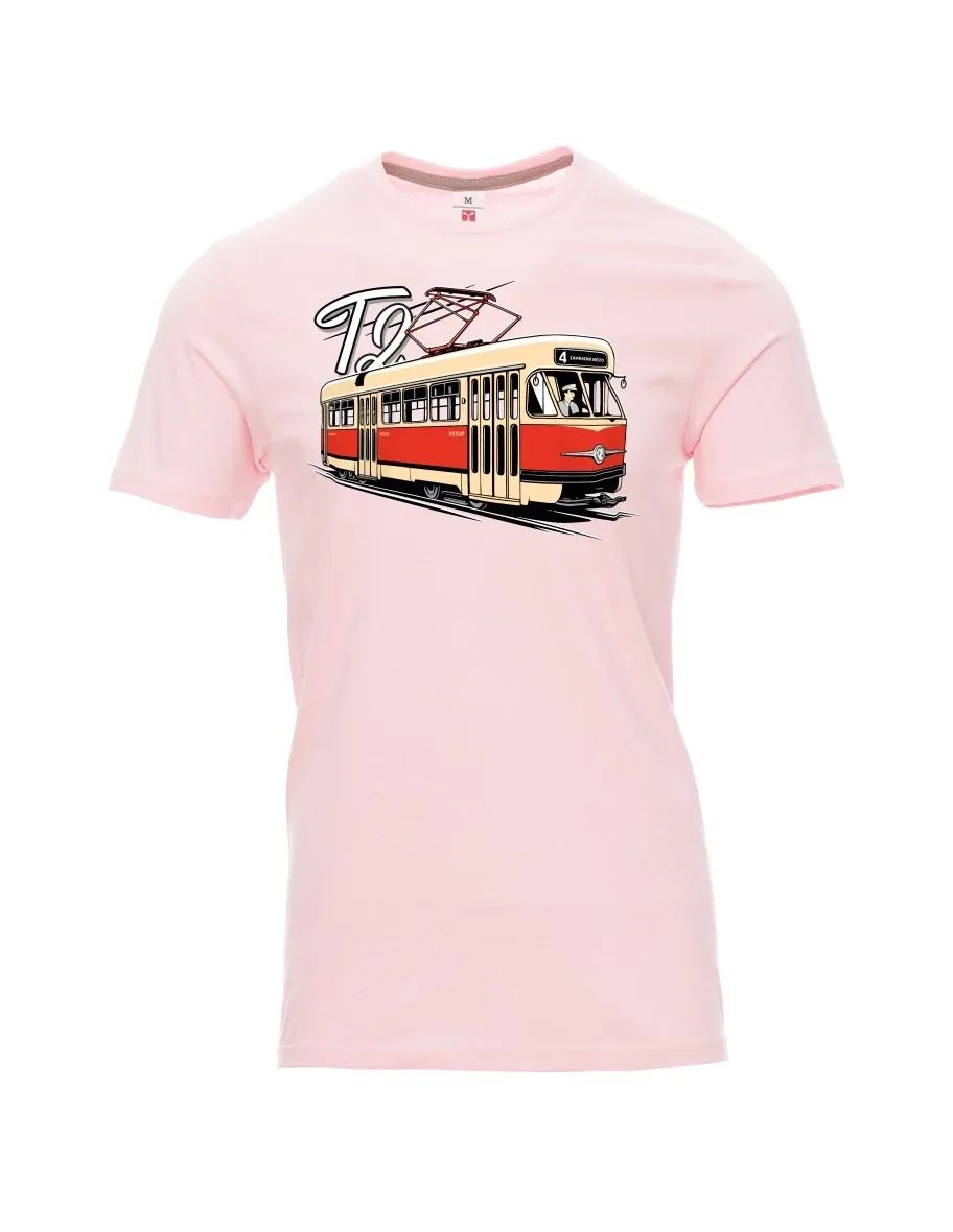 Męski t-shirt jasnoróżowy Tramwaj T2