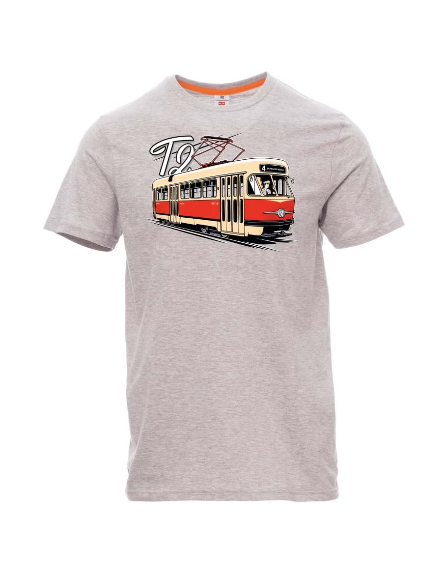 Męski t-shirt szary melanż Tramwaj T2
