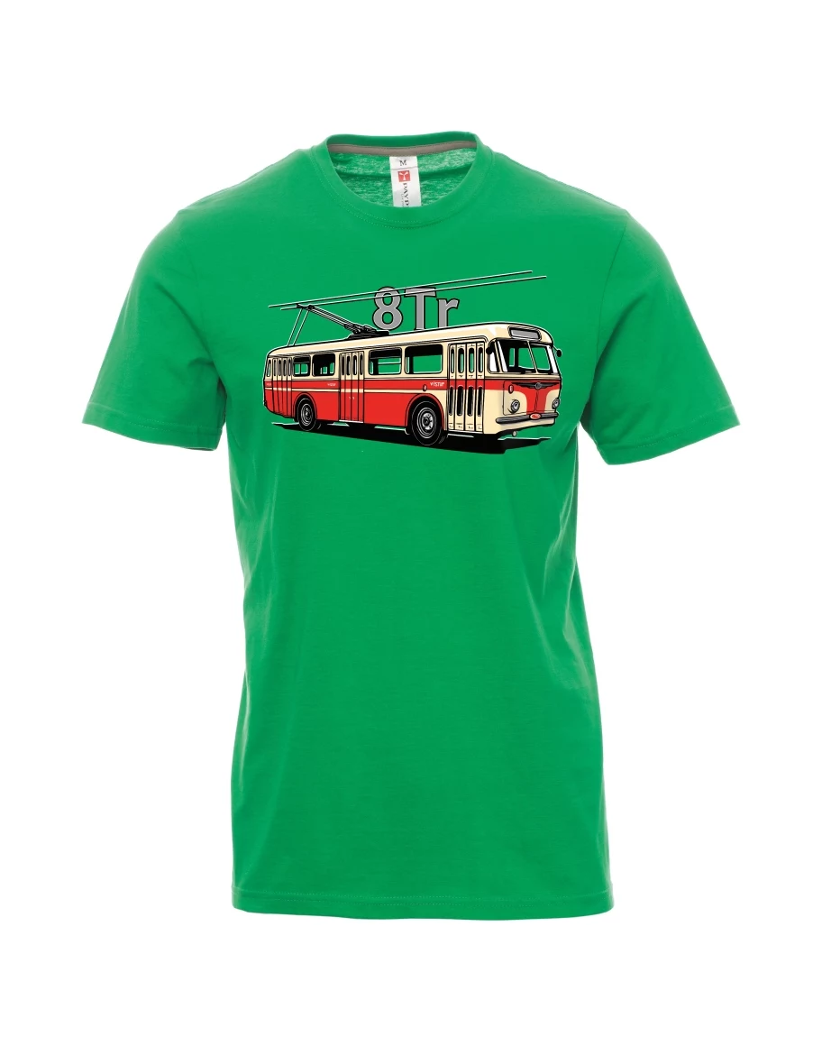 Męski t-shirt zielony Trolejbus 8Tr
