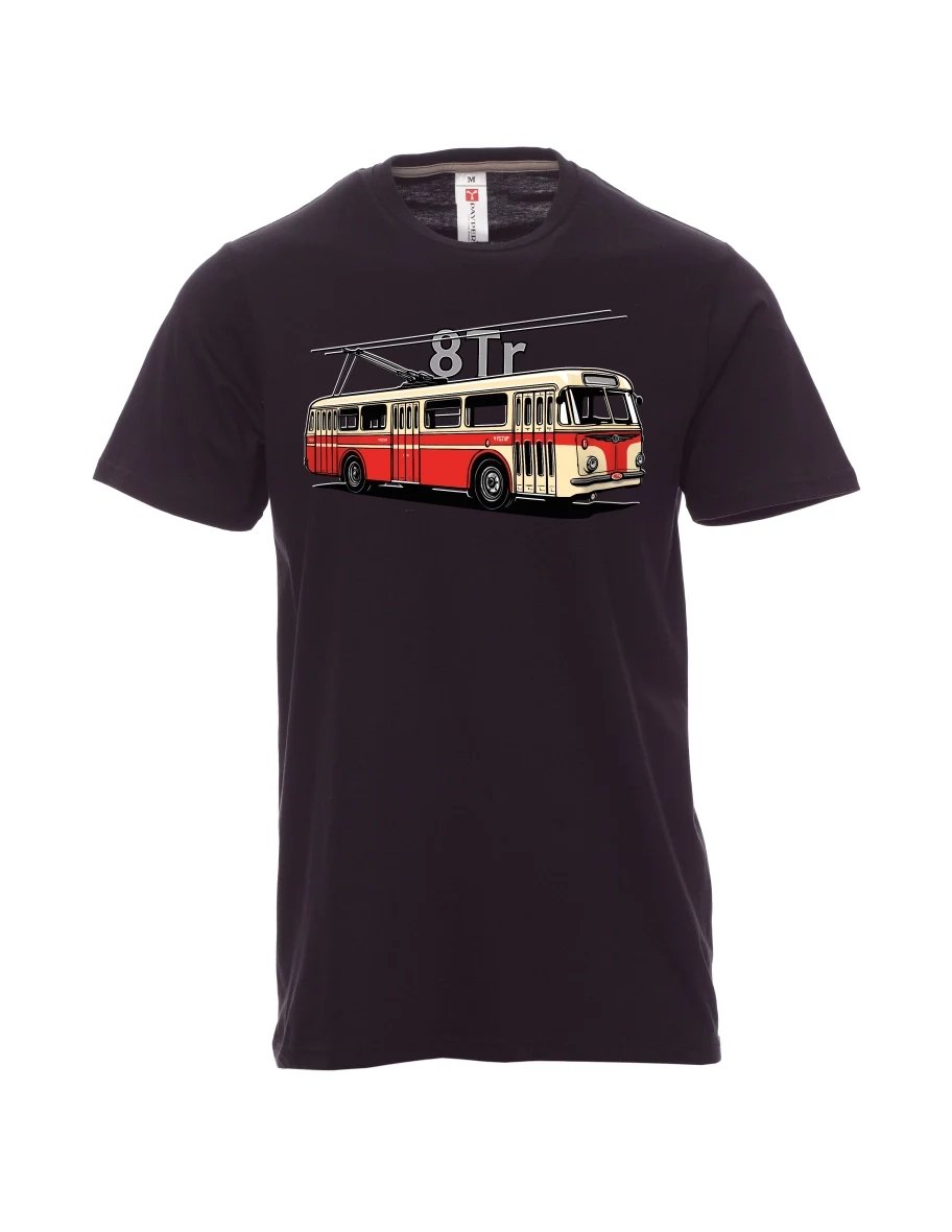 Męski t-shirt czarny Trolejbus 8Tr