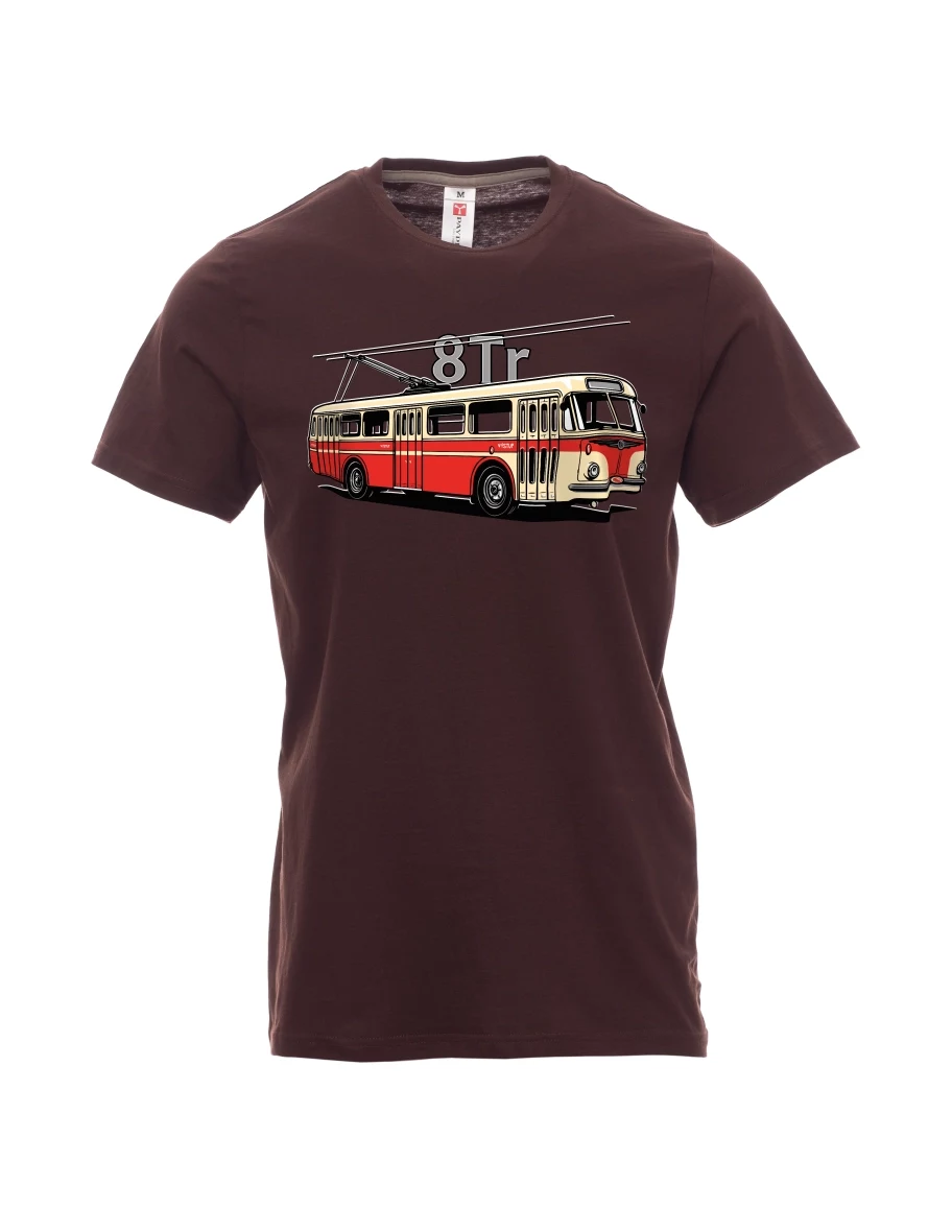 Męski t-shirt ciemny brąz Trolejbus 8Tr