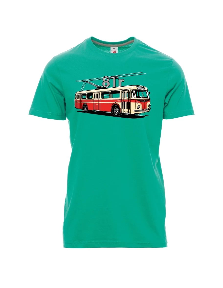 Męski t-shirt szmaragdy Trolejbus 8Tr
